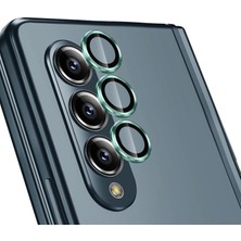 Samsung Galaxy Z Fold 5 / 4 Uyumlu Metal Temperli Cam Lens Koruyucu Yeşil