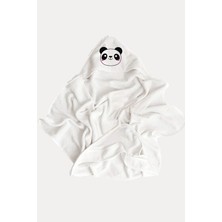 Canestar %100 Pamuk Bebek Havlu Kundak  - Bebek Banyo Havlusu 75X75CM Panda Desenli