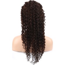 Marpessa Afro Dalga Front Lace Gerçek Tül Peruk - Koyu Kahve - 60-65 cm