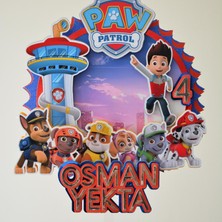 Cake Topper 3D Pasta Süsü - Paw Patrol Karakterleri Temalı - Erkek Çocuk Doğum Günü Pasta Parti Süsü - Cake Topper (19X18CM)