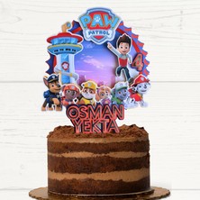 Cake Topper 3D Pasta Süsü - Paw Patrol Karakterleri Temalı - Erkek Çocuk Doğum Günü Pasta Parti Süsü - Cake Topper (19X18CM)