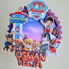 Cake Topper 3D Pasta Süsü - Paw Patrol Karakterleri Temalı - Erkek Çocuk Doğum Günü Pasta Parti Süsü - Cake Topper (19X18CM)