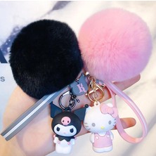 Piraye Gift Kuromi Sanrio Silikon Anahtarlık  Pon Ponlu