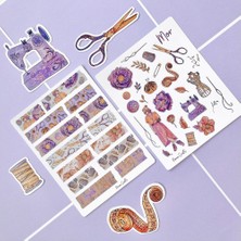 Nova Crafts Mor / Dikiş Temalı Sticker Set (2 Sayfa)