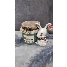 Gardenya Retro Kutuda Sevimli Tavşan Dekoratif Saksı & Obje
