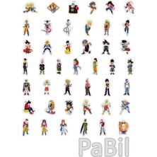 Pabil Dragon Ball Z Anime Manga Figürleri Sticker - Çıkartma - Etiket - 10 Adet Karışık