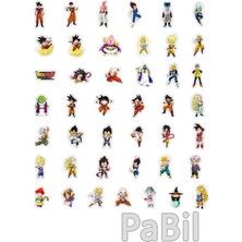 Pabil Dragon Ball Z Anime Manga Figürleri Sticker - Çıkartma - Etiket - 10 Adet Karışık