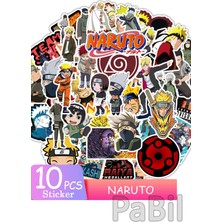 Pabil Naruto Shippuuden Anime Manga Figürleri Sticker - Çıkartma - Etiket - 10 Adet