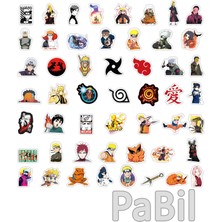 Pabil Naruto Shippuuden Anime Manga Figürleri Sticker - Çıkartma - Etiket - 10 Adet