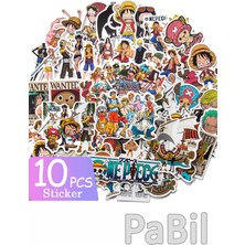 Pabil One Piece Anime Manga Figürleri Sticker - Çıkartma - Etiket - 10 Adet