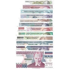 Emir Collection Türkiye 7,emisyon Tam Set Yerli Kağıt Para Çil (Unc) Koleksiyon Para (12 Parça)