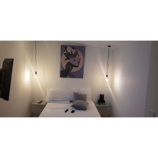 Riolight  Retro1,vintage 1XE27 Duylu Siyah Yatak Başı Askı Takımı Sarkıt Avize 1 Adet Fiyatıdır