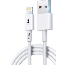 Apera BN96 iPhone Uyumlu 2 Metre Lightning Kablo 120W Süper Hızlı 6 Amper Ultra Kalın Şarj Data Kablosu