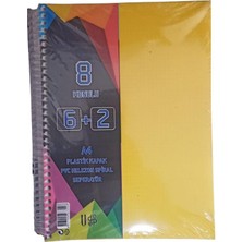 Artlantis 6+2 Ayraçlı Defter 8 Konulu 200 Yaprak 1 Adet 6 Kareli 2 Çizgili Spralli Plastik Kapak Seperatörlü