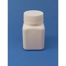 Demet Home 50 ml Şişe Kare Numune - İlaç - Tarım - Ecza - Tablet - Hap - Kapsül Plastik Kutu Şişesi