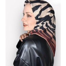 Lo'cella Soft Pamuk Siyah Zebra Desen Kadın Eşarp