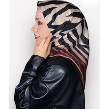 Lo'cella Soft Pamuk Siyah Zebra Desen Kadın Eşarp