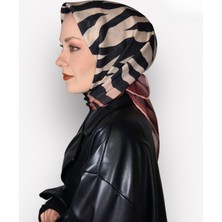 Lo'cella Soft Pamuk Siyah Zebra Desen Kadın Eşarp