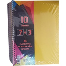 Artlantis 7+3 Ayraçlı Defter 10 Konulu 300 Yaprak 1 Adet 7 Kareli 3 Çizgili Spralli Plastik Kapak Seperatörlü