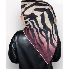 Lo'cella Soft Pamuk Siyah Zebra Desen Kadın Eşarp