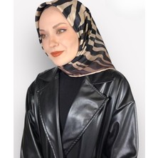 Lo'cella Soft Pamuk Siyah Zebra Desen Kadın Eşarp