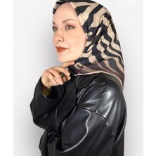Lo'cella Soft Pamuk Siyah Zebra Desen Kadın Eşarp