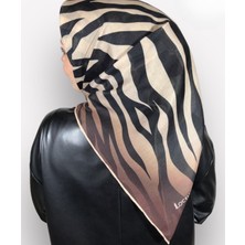 Lo'cella Soft Pamuk Siyah Zebra Desen Kadın Eşarp