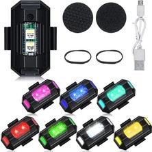 Oto Aksesuarcım Mini LED Flash 7 Renk Rgb USB Şarjlı Araba Motosiklet Bisiklet Drone Uyumlu