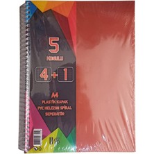 Artlantis 4+1 Ayraçlı Defter 5 Konulu 125 Yaprak 1 Adet 4 Kareli 1 Çizgili Spralli Plastik Kapak Seperatörlü