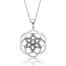 Aya Diamond Gümüş Yıldız Yaşam Çiçeği Bayan Kolye