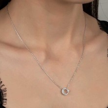 Aya Diamond Swarovski Taşlı Gümüş Ayyıldız Bayan Kolye