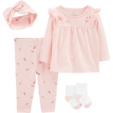 Carter's Kız Bebek 4'lü Alt Üst Set Pembe Özel Olaylar İçin Şık ve Rahat Seçenek