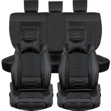 Fresh Start fiat Tipo Uyumlu Lüx Deri Oto Koltuk Kılıfı Ön Arka Takım Royal Serisi Siyah