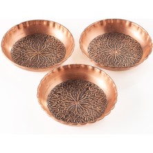 Dmt Copper Home Bakır Çerezlik Seti Kuruyemiş 3'lü Set 14 x 2,5 cm