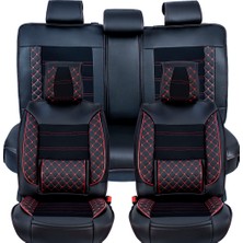 Fresh Start opel Astra J Sedan Uyumlu Lüx Deri Oto Koltuk Kılıfı Ön Arka Takım Jüpiter Serisi Siyah Kırmızı