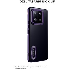 Case World Xiaomi Mi 12T Pro Kapak Yanları Renkli Lens Korumalı Logo Gösteren Şeffaf Luxury Silikon Kılıf - Rose Gold