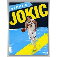 Saturndesign Nikola Jokic Poster 45X60CM Nba Basketbol Afiş - Kalın Poster Kağıdı Dijital Baskı