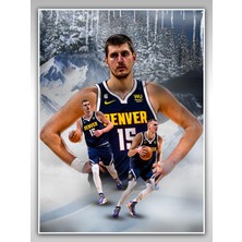 Saturndesign Nikola Jokic Poster 45X60CM Nba Basketbol Afiş - Kalın Poster Kağıdı Dijital Baskı