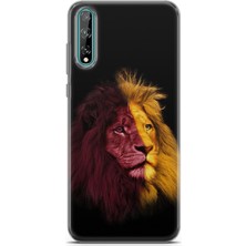 Denza Case Huawei P Smart S Uyumlu Kılıf Hd Baskılı Kılıf - Sarı Kırmızı Aslan