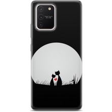 Denza Case Samsung Galaxy A91 / S10 Lite Uyumlu Kılıf Hd Baskılı Kılıf - Kedi Aşk