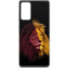 Denza Case Samsung Galaxy S20 Fe Uyumlu Kılıf Hd Baskılı Kılıf - Sarı Kırmızı Aslan
