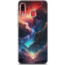 Denza Case Samsung Galaxy A40 Uyumlu Kılıf Hd Baskılı Kılıf - Galaksi
