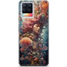 Realme 8 / 8 Pro Uyumlu Kılıf Hd Baskılı Kılıf - Çiçekli Kadın