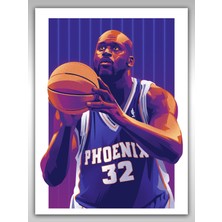 Saturndesign Shaquille O'neal Poster 45X60CM Nba Phoenix Suns Afiş - Kalın Poster Kağıdı Dijital Baskı