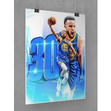 Saturndesign Stephen Curry Poster 45X60CM Nba Basketbol Afiş - Kalın Poster Kağıdı Dijital Baskı