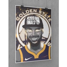 Saturndesign Stephen Curry Poster 45X60CM Nba Golden State Warriors Afiş - Kalın Poster Kağıdı Dijital Baskı