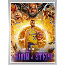 Saturndesign Stephen Curry Lebron James Poster 45X60CM Nba Basketbol Afiş - Kalın Poster Kağıdı Dijital Baskı