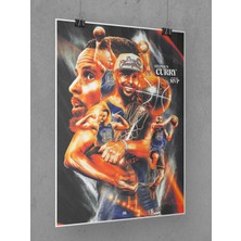 Saturndesign Stephen Curry Poster 45X60CM Nba Golden State Warriors Afiş - Kalın Poster Kağıdı Dijital Baskı