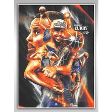 Saturndesign Stephen Curry Poster 45X60CM Nba Golden State Warriors Afiş - Kalın Poster Kağıdı Dijital Baskı