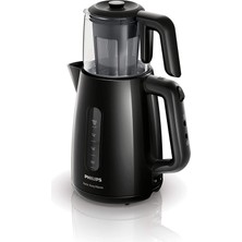 Philips 1700W, 1900ML, Cam Demlik, Siyah Çay Makinesi